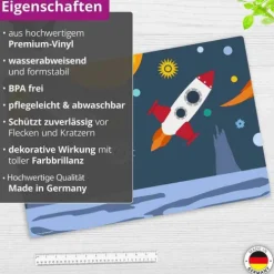 Cover-your-desk Schreibtischunterlagen*Schreibtischunterlage für Kinder Weltall, aus hochwertigem Vinyl , 60 x 40 cm