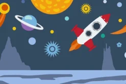 Cover-your-desk Schreibtischunterlagen*Schreibtischunterlage für Kinder Weltall, aus hochwertigem Vinyl , 60 x 40 cm