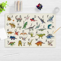 Cover-your-desk Schreibtischunterlagen*Schreibtischunterlage für Kinder Dinosaurier ABC, aus hochwertigem Vinyl, 60 x 40 cm