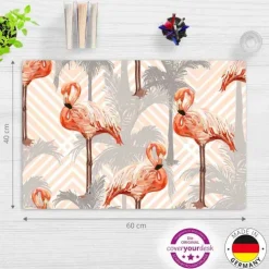 Cover-your-desk Schreibtischunterlagen*Schreibtischunterlage für Kinder und Erwachsene Flamingos & Palmen, aus hochwertigem Vinyl, 60 x 40 cm