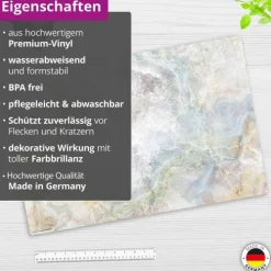 Schreibtischunterlage für Kinder Marmorplatte in bunten Farben, aus hochwertigem Vinyl , 60 x 40 cm*Cover-your-desk Clearance