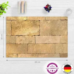 Cover-your-desk Schreibtischunterlagen-Schreibtischunterlage für Kinder und Erwachsene Mauerwerk Sandstein , aus hochwertigem Vinyl, 60 x 40 cm