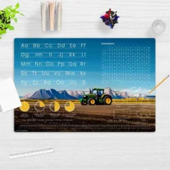 Cover-your-desk Schreibtischunterlagen*Schreibtischunterlage für Kinder Lernunterlage Einschulung, verschiedene Designs, ABC, 1x1, Uhrzeiten, aus hochwertigem Vinyl, 60 x 40 cm