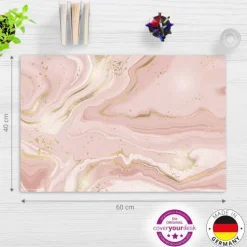 Schreibtischunterlage für Kinder rosafarbener Marmor mit Goldadern, aus hochwertigem Vinyl , 60 x 40 cm*Cover-your-desk Clearance