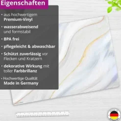 Cover-your-desk Schreibtischunterlagen*Schreibtischunterlage für Kinder und Erwachsene Cremefarbener Marmor, aus hochwertigem Vinyl , 60 x 40 cm