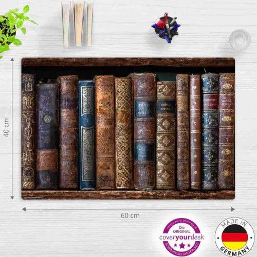 Cover-your-desk Schreibtischunterlagen*Schreibtischunterlage für Kinder und Erwachsene Antike Bücher, aus hochwertigem Vinyl, 60 x 40 cm