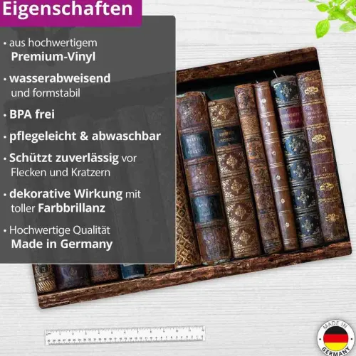 Cover-your-desk Schreibtischunterlagen*Schreibtischunterlage für Kinder und Erwachsene Antike Bücher, aus hochwertigem Vinyl, 60 x 40 cm