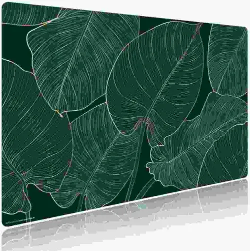 Cover-your-desk Schreibtischunterlagen-Schreibtischunterlage für Kinder und Erwachsene Tropische Blätter mit Goldadern, aus hochwertigem Vinyl , 60 x 40 cm