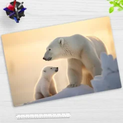Schreibtischunterlage für Kinder Eisbär Baby mit Mama, aus hochwertigem Vinyl, 60 x 40 cm*Cover-your-desk Sale