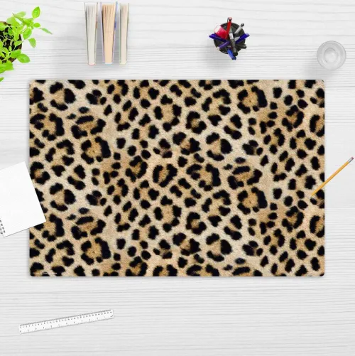 Schreibtischunterlage für Kinder Leopardenfell, aus hochwertigem Vinyl , 60 x 40 cm*Cover-your-desk Best