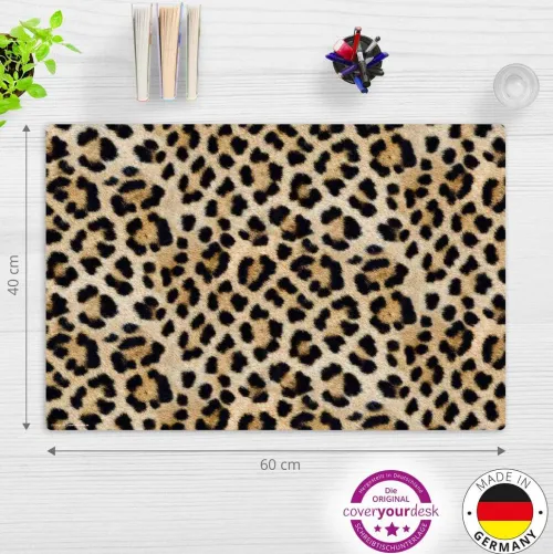 Schreibtischunterlage für Kinder Leopardenfell, aus hochwertigem Vinyl , 60 x 40 cm*Cover-your-desk Best
