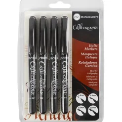 Creativ Company Kalligraphie & Handlettering*Kalligrafie-Marker, Strichstärke, 1,4+2,5+3,6+4,8 mm, Schwarz, 4 Stk