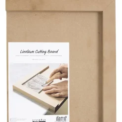 Creativ Company Küche & Esszimmer*Linoleum-Schneidebrett, Größe 25x29 cm, für Rechtshänder, 1 Stk