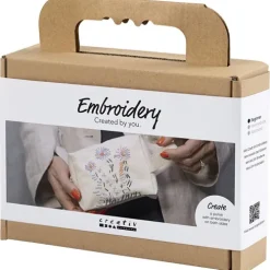 Mini Kreativ Set Sticken, Kosmetiktasche, Creme*Creativ Company Hot