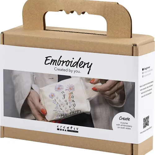 Mini Kreativ Set Sticken, Kosmetiktasche, Creme*Creativ Company Hot