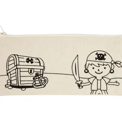 Creativ Company Federtaschen-Mäppchen, Piraten, Größe 21x9 cm, 245 g, Hellnatur, 1 Stk