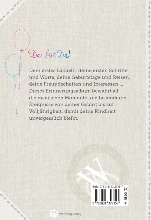 Wartberg Verlag Geburtstag|Geburt & Taufe-Das bist Du! Deine ersten 18 Jahre