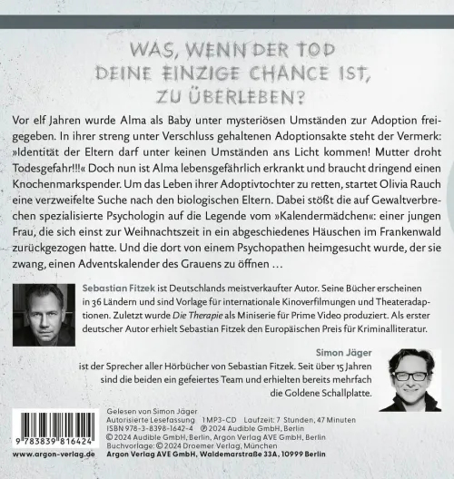 Das Kalendermädchen*Argon Verlag GmbH Online