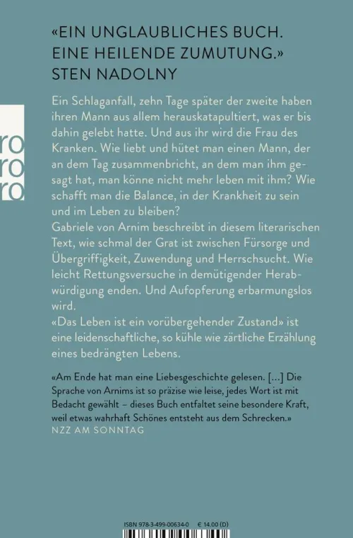 Das Leben ist ein vorübergehender Zustand*Rowohlt Taschenbuch Sale