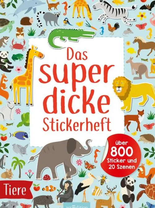 Ars Edition GmbH Stickerhefte-Das superdicke Stickerheft - Tiere