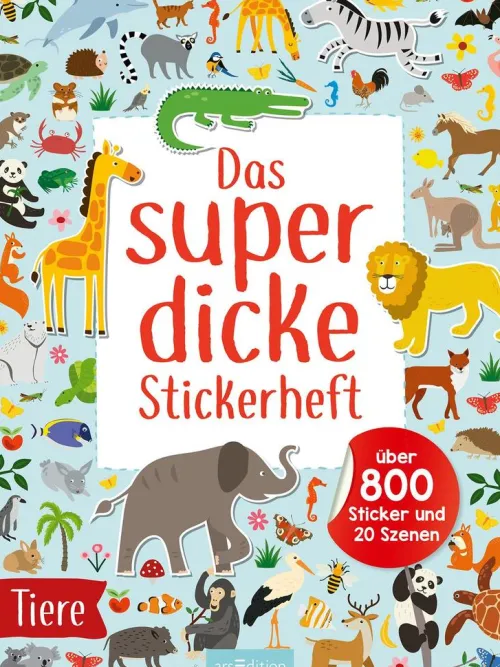 Ars Edition GmbH Stickerhefte-Das superdicke Stickerheft - Tiere
