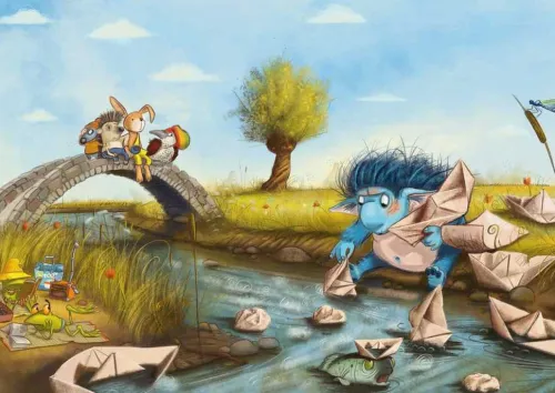 Don Bosco Medien GmbH Lesen & Geschichten-Der Grolltroll. Kamishibai Bildkartenset