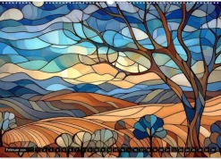 Calvendo Wandkalender*Der Jahreskreis auf Buntglasfenstern (Wandkalender 2026 DIN A2 quer), Monatskalender