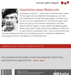 Der Audio Verlag, DAV Romane·Biografische Romane-Der scharlachrote Buchstabe,1 Audio-CD, 1 MP3