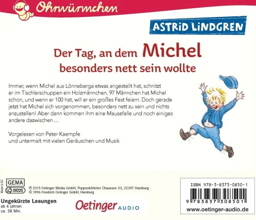 Oetinger Kinder- & Jugendbücher·Bilderbücher*Der Tag, an dem Michel besonders nett sein wollte (CD)