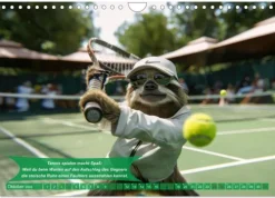 Calvendo Wandkalender*Der tierisch lustige Tennis-Kalender (Wandkalender 2026 DIN A4 quer), Monatskalender