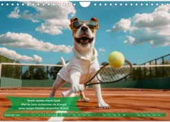 Calvendo Wandkalender*Der tierisch lustige Tennis-Kalender (Wandkalender 2026 DIN A4 quer), Monatskalender