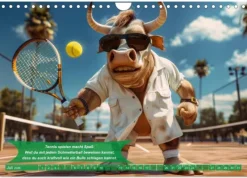 Calvendo Wandkalender*Der tierisch lustige Tennis-Kalender (Wandkalender 2026 DIN A4 quer), Monatskalender
