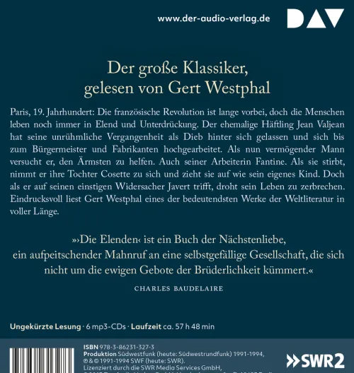 Der Audio Verlag GmbH Romane·Klassiker-Die Elenden / Les Misérables (Ungekürzte Lesung)