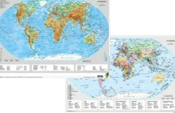 Stiefel Eurocart GmbH Schreibtischunterlagen-Die Erde physisch/politisch. DUO-Schreibunterlage klein