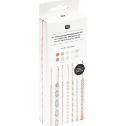 DIY Freundschaftsarmbänder Set, Pastel Colours,10 x 8 m Stickgarn in 10 verschiedenen Farben, 100 % Baumwolle, Neon 100% Polyester*Rico Design GmbH & Co.KG Sale