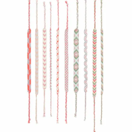 DIY Freundschaftsarmbänder Set, Pastel Colours,10 x 8 m Stickgarn in 10 verschiedenen Farben, 100 % Baumwolle, Neon 100% Polyester*Rico Design GmbH & Co.KG Sale