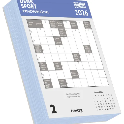 DUMONT - Kreuzworträtsel 2026 - Tagesabreißkalender 12x16 cm - Rätselkalender mit 313 Schwedenrätseln, Ratekalender zum Aufstellen & Aufhängen*DuMont Kalenderverlag New