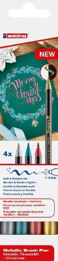 1340 metallic brushpen, Pinselstift 4er-Set Xmas*Edding Best