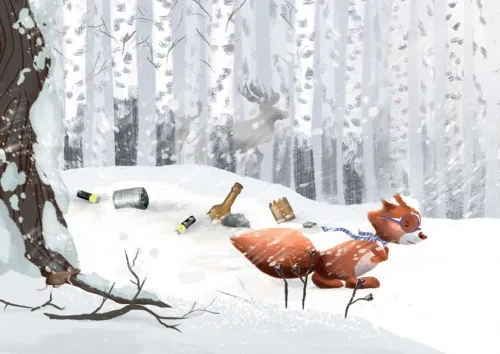 Don Bosco Medien GmbH Lesen & Geschichten-Egon Eichhorn und der wilde Müll im Wald. Kamishibai Bildkartenset