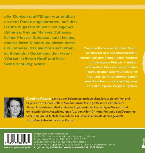 Argon Verlag GmbH Romane·Biografische Romane*Ein anderes Leben