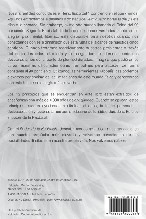 Kabbalah Centre International Spanische Bücher-El Poder de la Kabbalah
