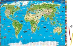 Erlebniskarte illustrierte Weltkarte Schreibunterlage*druckbunt Verlag Best