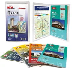 Essen Kartenset, KVplan, Radkarte/Wanderkarte/Stadtplan, 1:20.000 / 1:15.000 / 1:10.000*KommunalVerlag Tacken e.K Hot