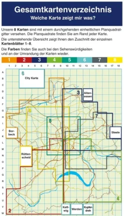 Essen Kartenset, KVplan, Radkarte/Wanderkarte/Stadtplan, 1:20.000 / 1:15.000 / 1:10.000*KommunalVerlag Tacken e.K Hot