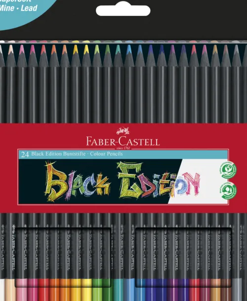 Faber-Castell GmbH&Co. Buntstifte-Faber-Castell Buntstifte Black Edition 24er Kartonetui