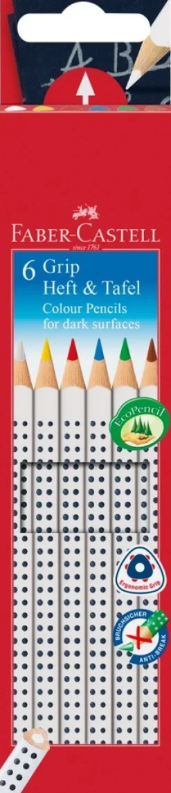 Buntstifte GRIP Heft & Tafel 6er Set*Faber-Castell New