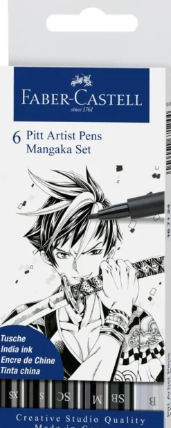 Tuschstifte Pitt Artist Pens, 6er Set Mangaka*Faber-Castell Best
