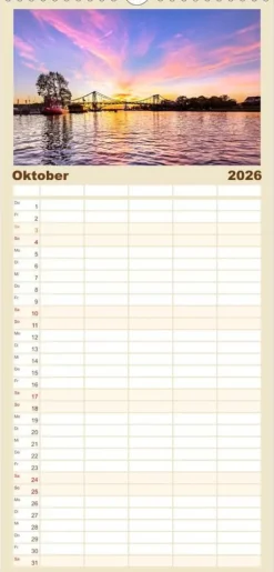 Calvendo Wandkalender-Familienplaner 2026 - NORDSEE-VERLIEBT mit 5 Spalten (Wandkalender, 21 x 45 cm)