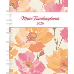 Neumann Verlage GmbH & Co Buchkalender*Familienplaner-Buch Bright Flowers 2026 - Diary - Buchkalender - Taschenkalender - 17,5x23,1