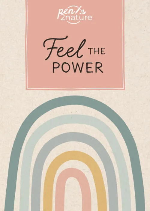 Naumann & Göbel Verlagsg. Notizbücher & -Blöcke*Feel The Power . Nachhaltiges Notizbuch in A5 mit Hardcover und Regenbogen-Motiv
